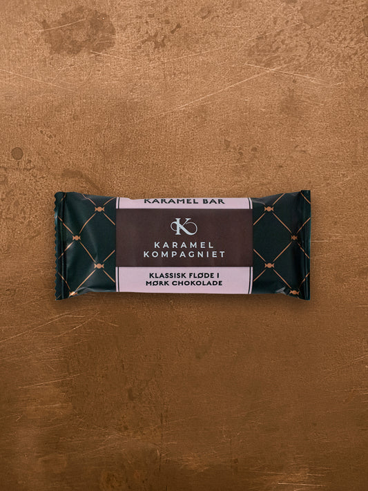 Karamel bar: Klassisk fløde i mørk chokolade - Karamelkompagniet