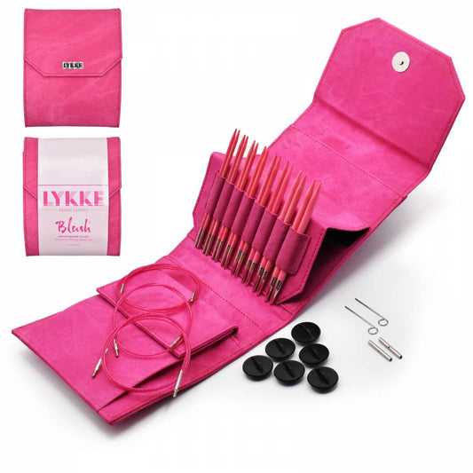 LYKKE Needles - Blush Fuchsia Denim Effect Starter Set 5 in (ca. 13 cm)