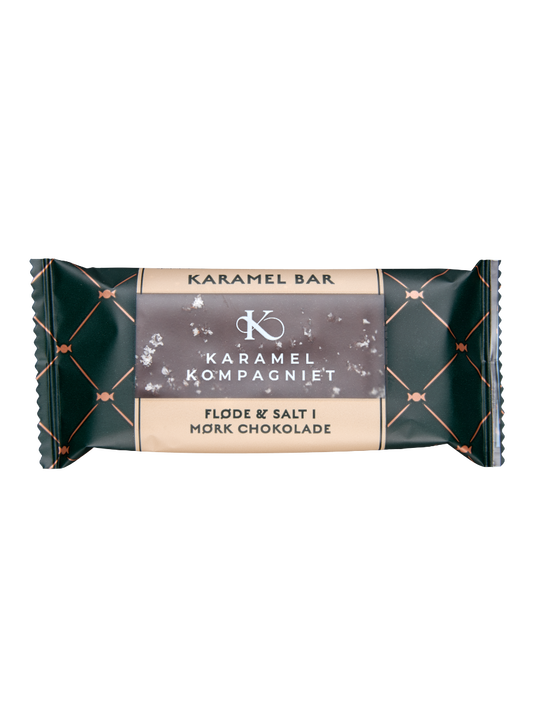 Karamel bar: Fløde & salt i mørk chokolade - Karamelkompagniet