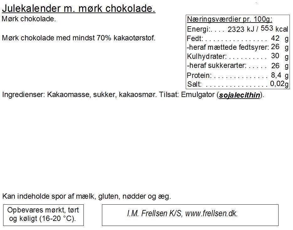 Frellsen - Julekalender Mørk Chokolade