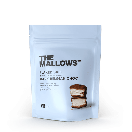 The Mallows - Flaked Salt - skumfiduser med mørk chokolade og salt 90G